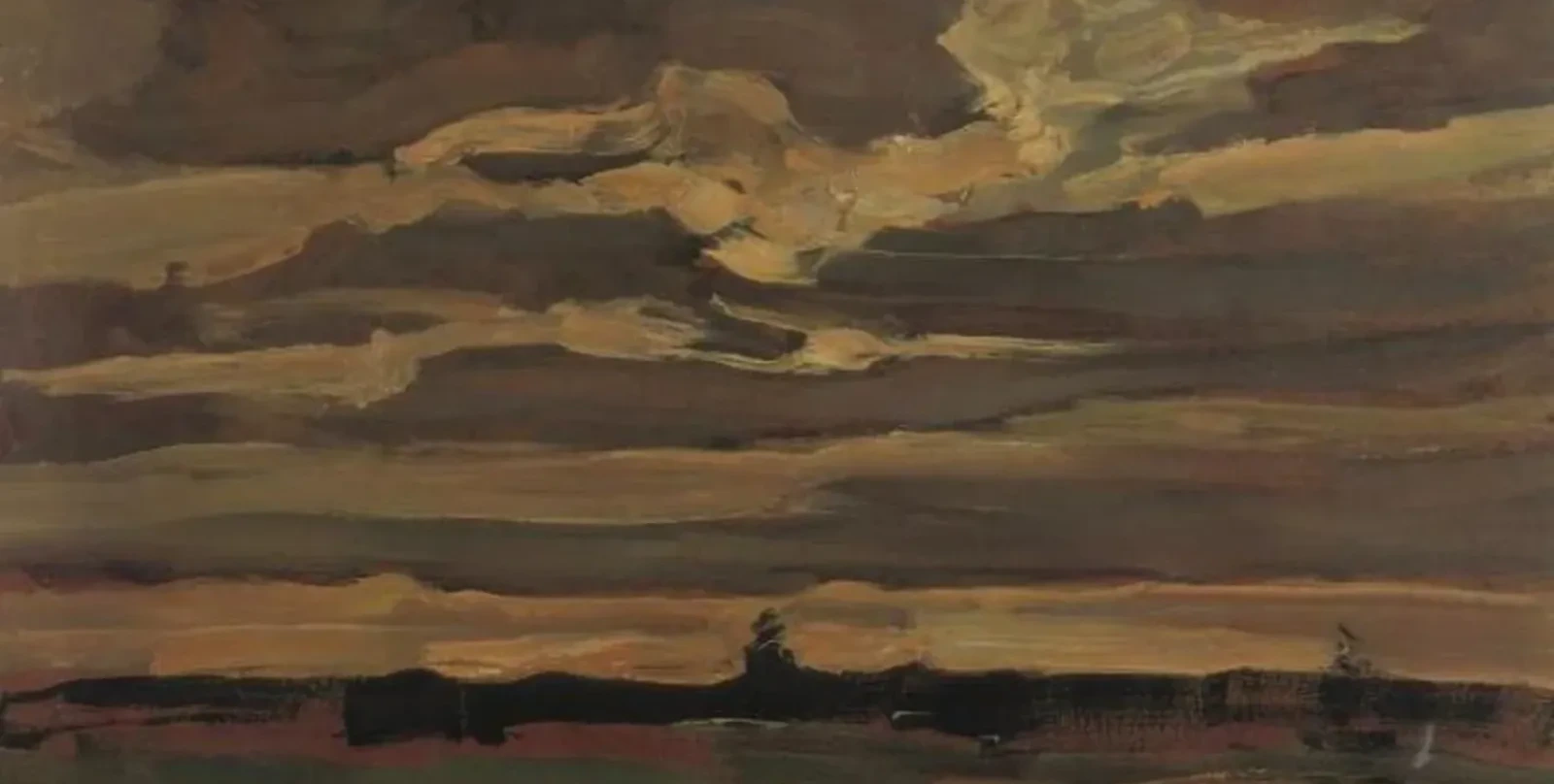 Evening sky with luminous cloud streaks, Piet Mondrian