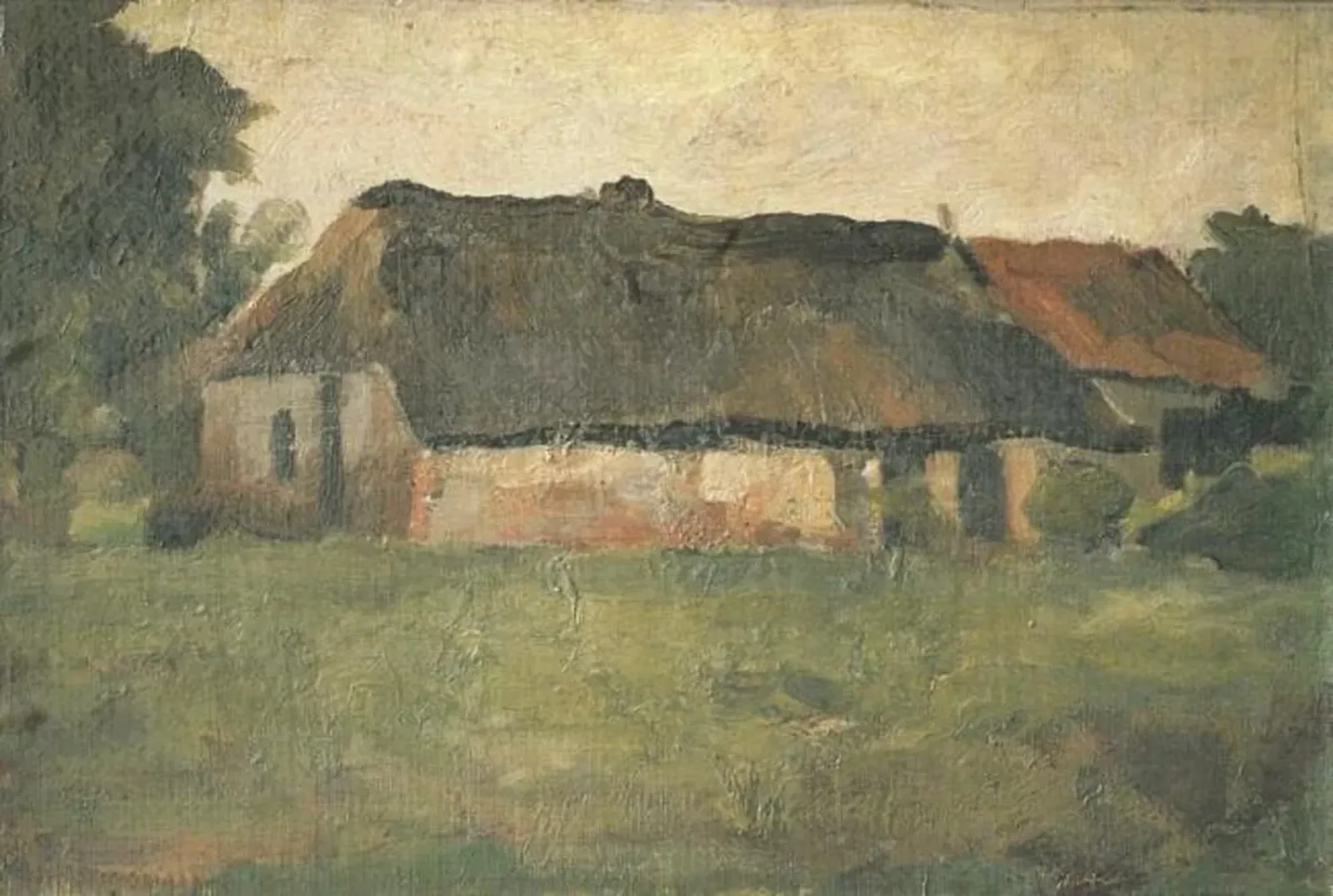 Farm building in Het Gooi, viewed from a field, Piet Mondrian