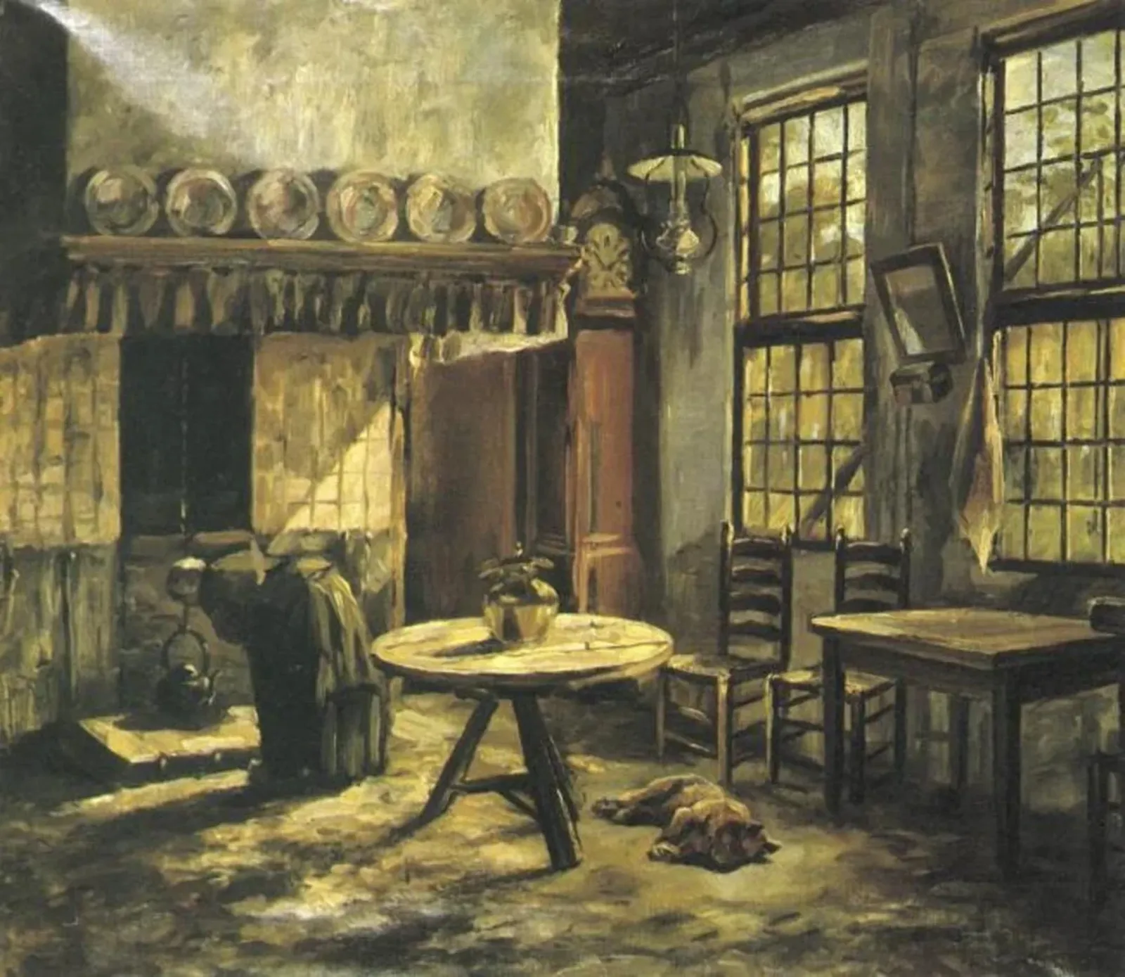 Farm interior with hearth in the Achterhoek, Piet Mondrian
