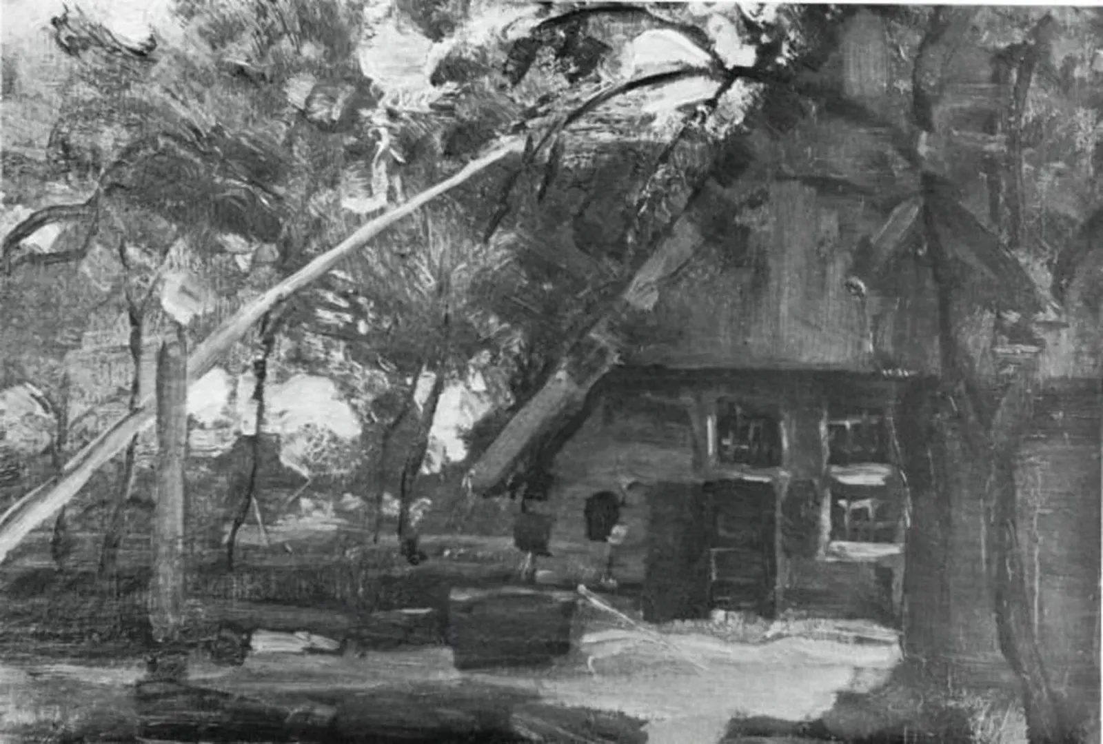 Farmhouse façade with well boom at left, Piet Mondrian