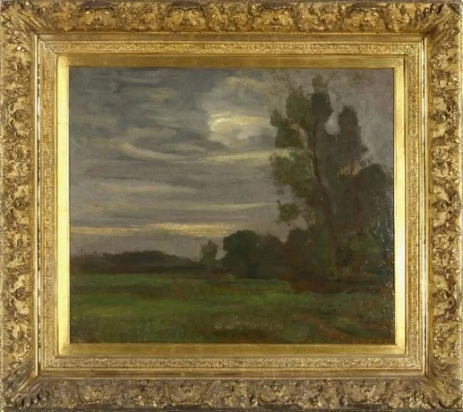 Field with tree silhouette at right, Piet Mondrian