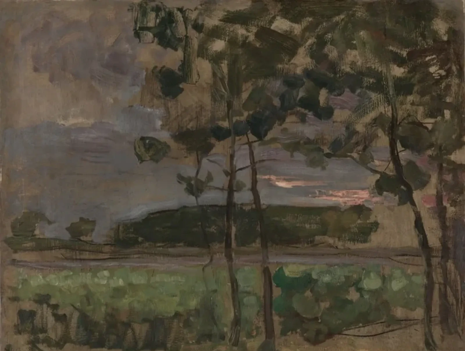 Field with Young Trees in the Foreground, Piet Mondrian