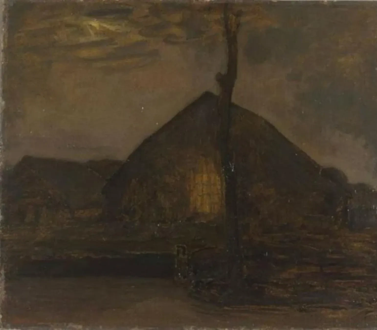 Gabled farm hut in the evening, Piet Mondrian