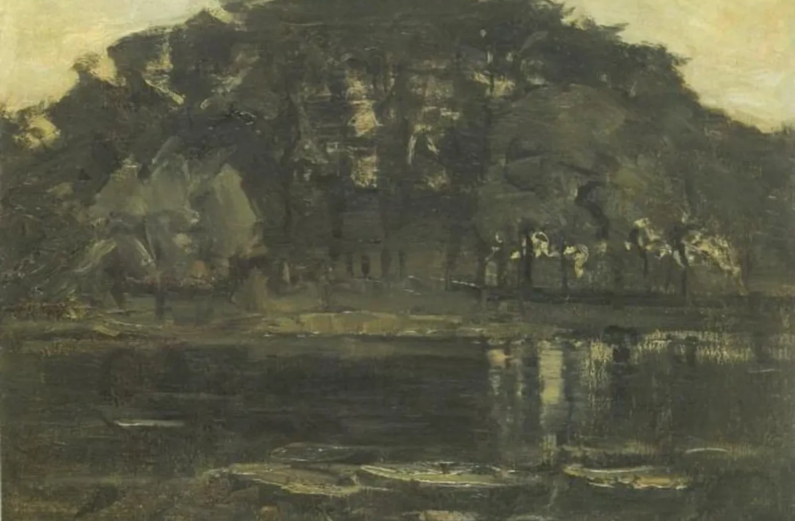Geinrust farm with three small trees at left, Piet Mondrian