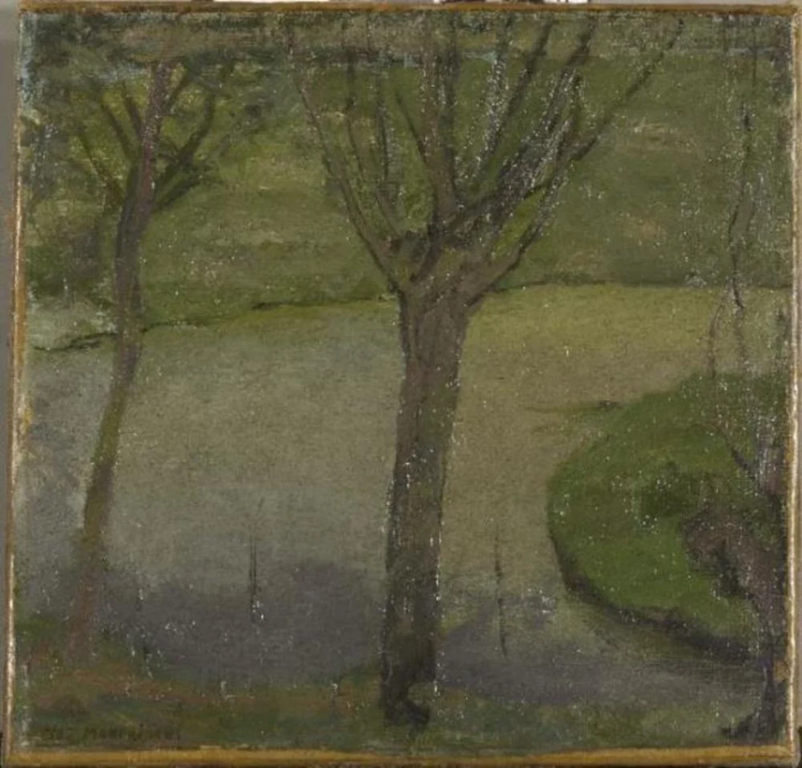 Irrigation ditch with two willows, Piet Mondrian