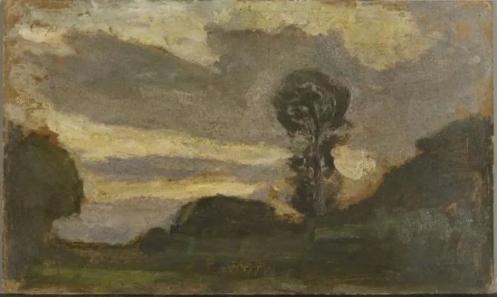 Isolated tree on the Gein with streaked sky, Piet Mondrian