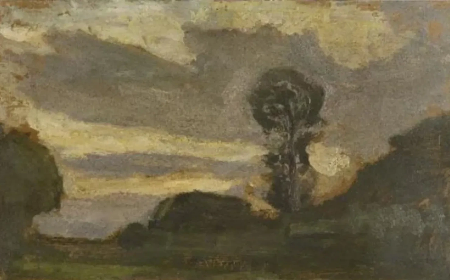 Isolated tree on the Gein with streaked sky, Piet Mondrian