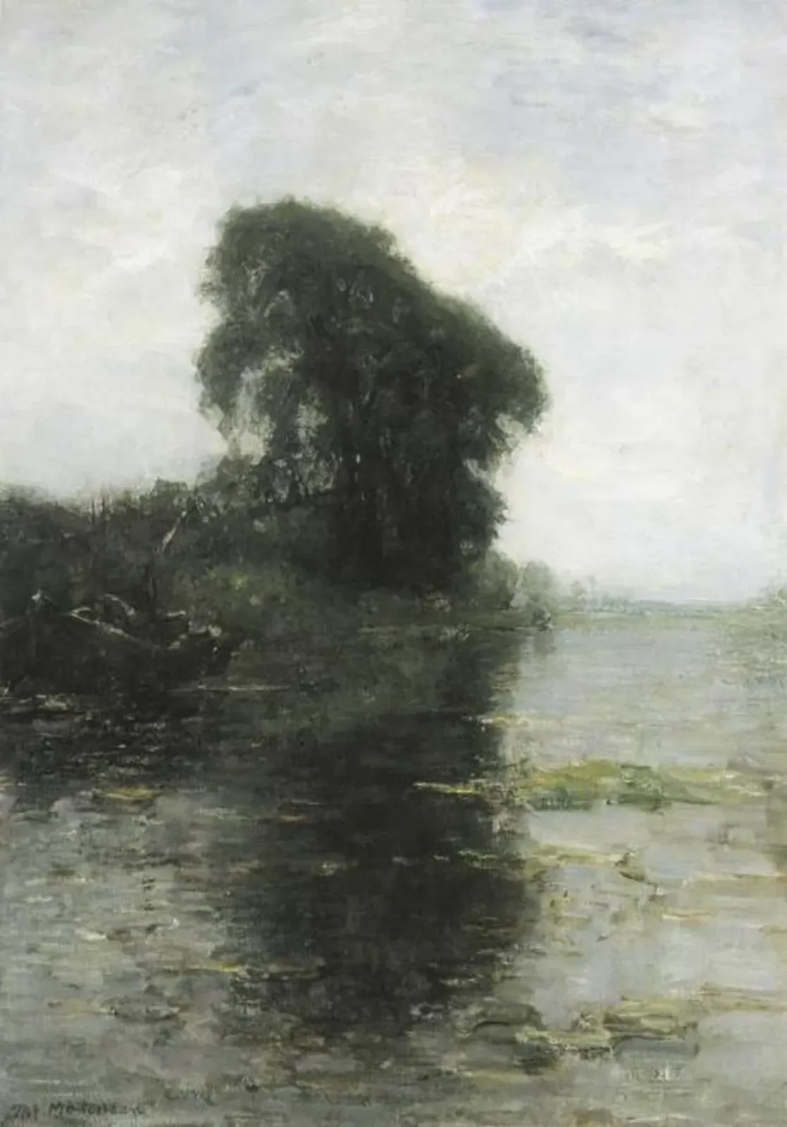 Landzicht farm under light blue sky, Piet Mondrian