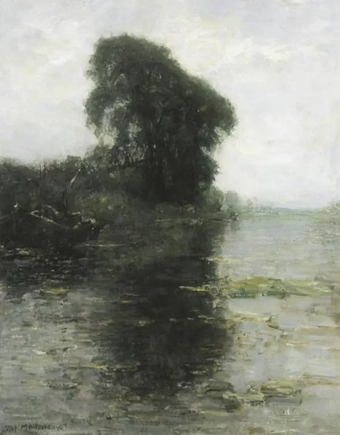 Landzicht farm under light blue sky, Piet Mondrian
