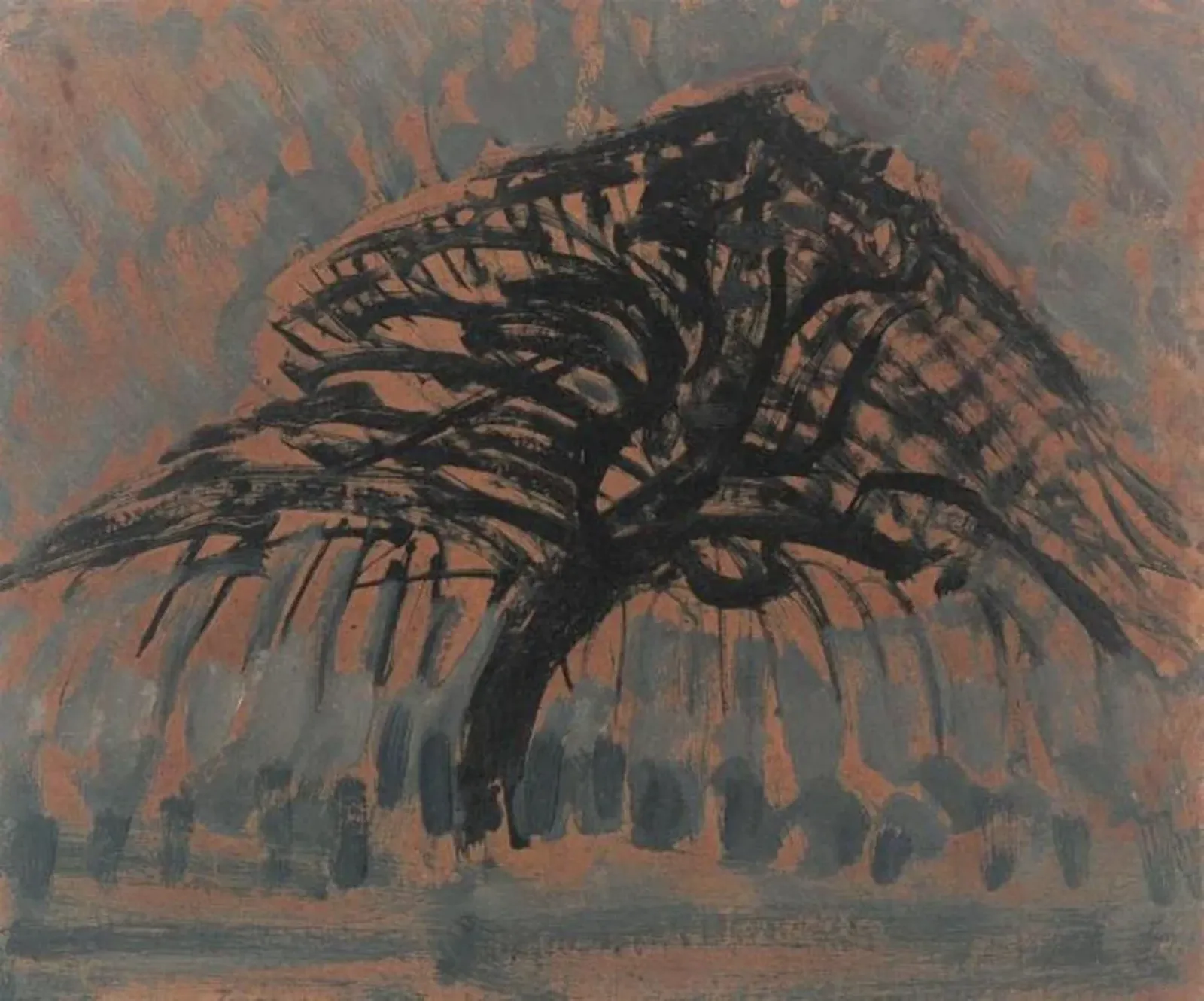 Oil sketch for blue apple tree series, Piet Mondrian