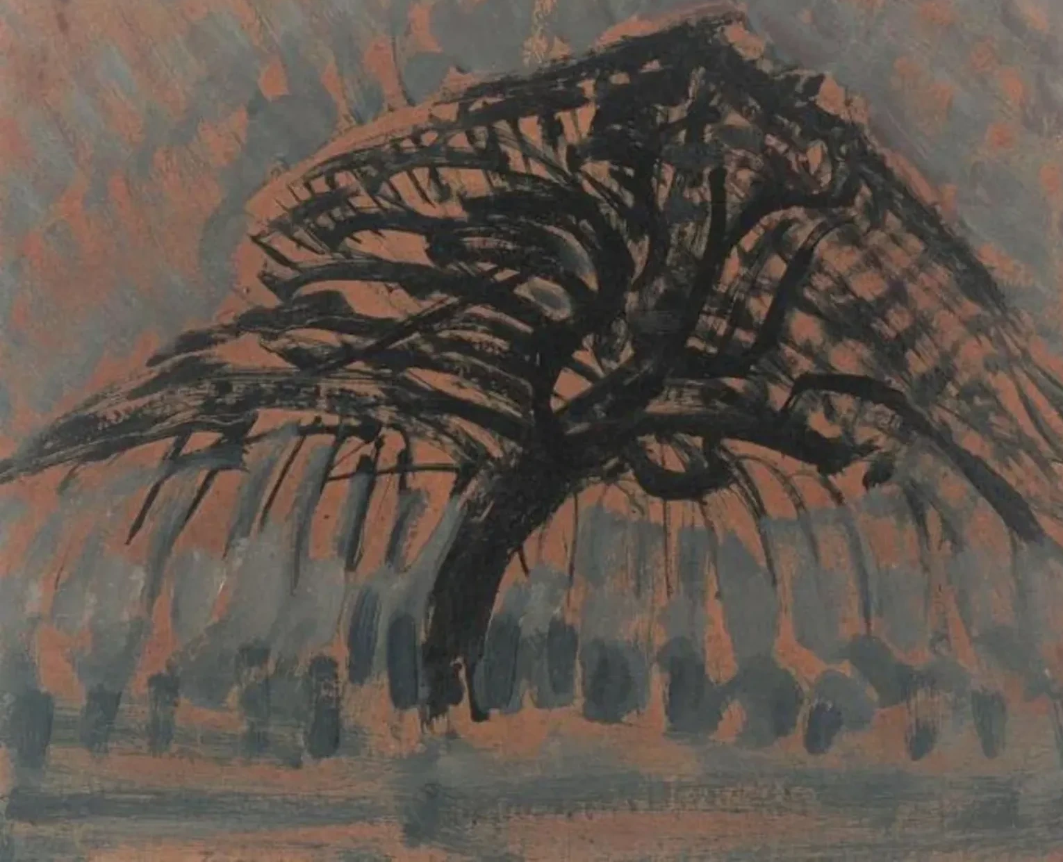 Oil sketch for blue apple tree series, Piet Mondrian