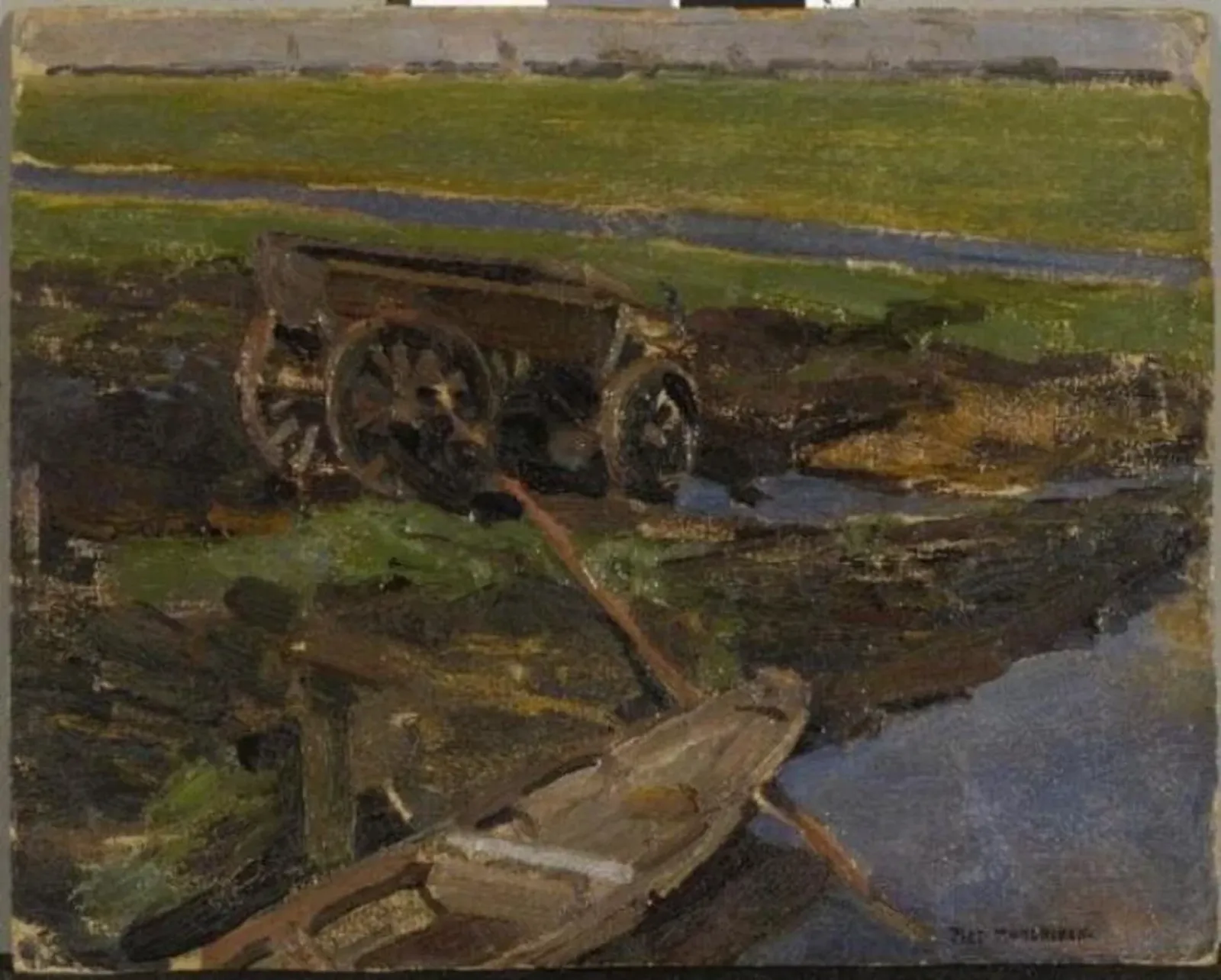 On the land, oil study, Piet Mondrian