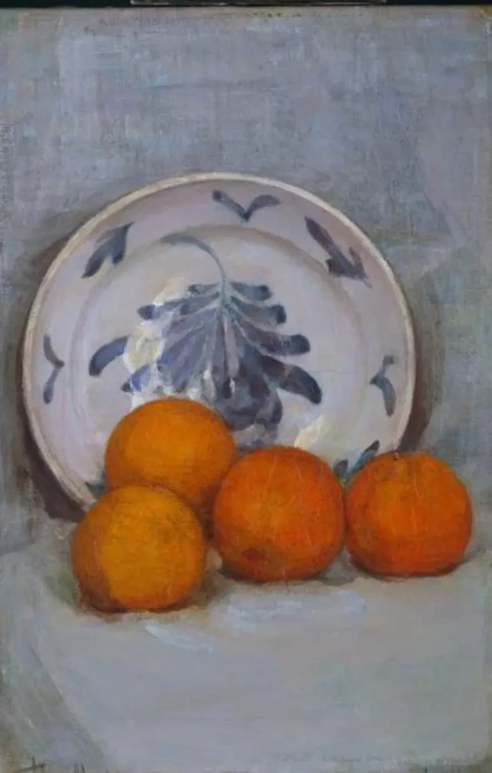 Oranges and decorated plate, Piet Mondrian