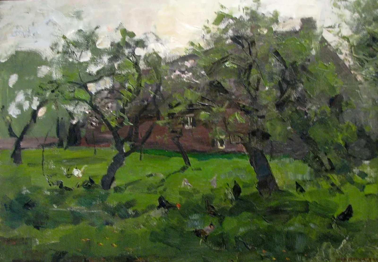 Orchard with chickens, Piet Mondrian