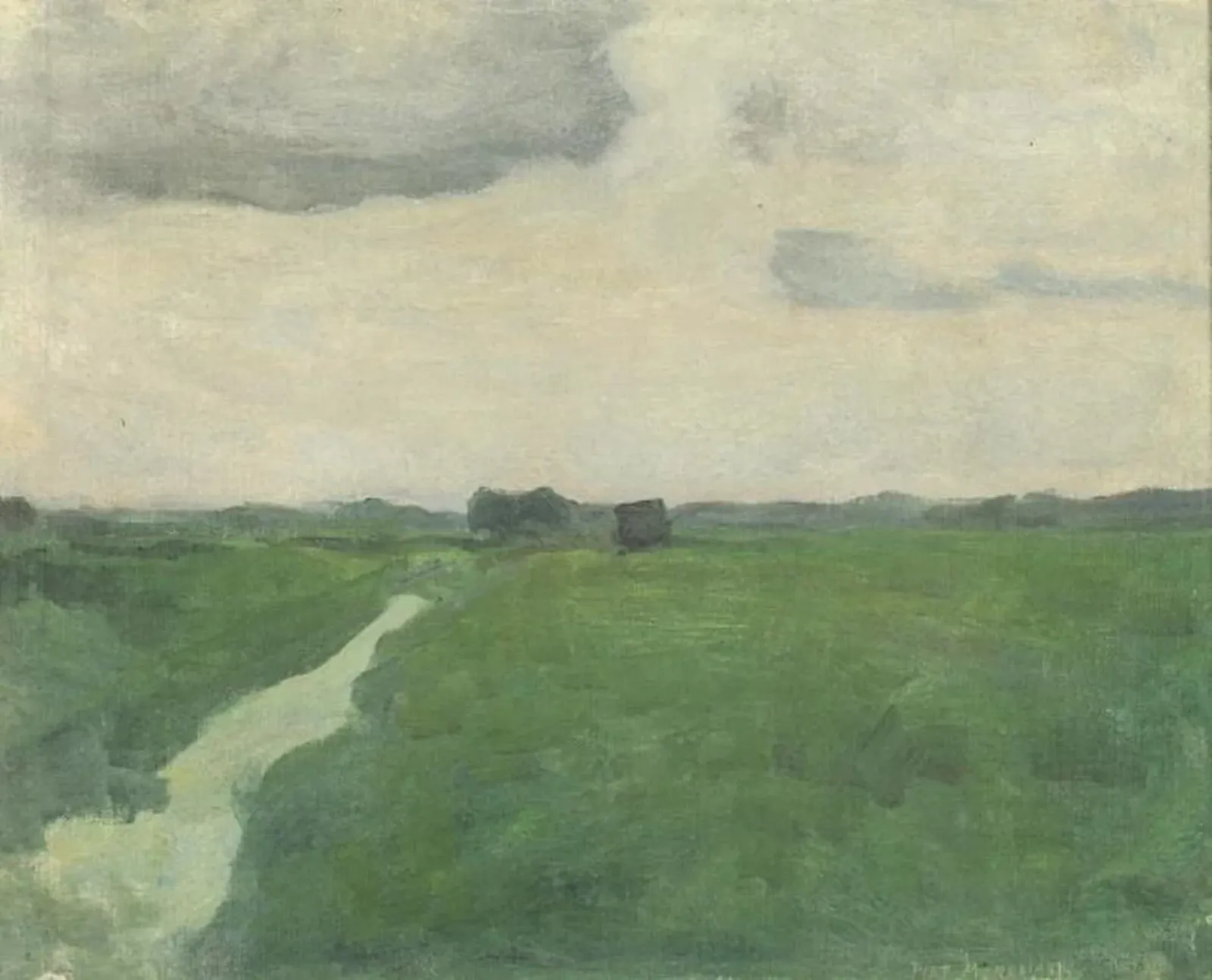 Polder landscape with irrigation ditch, Piet Mondrian