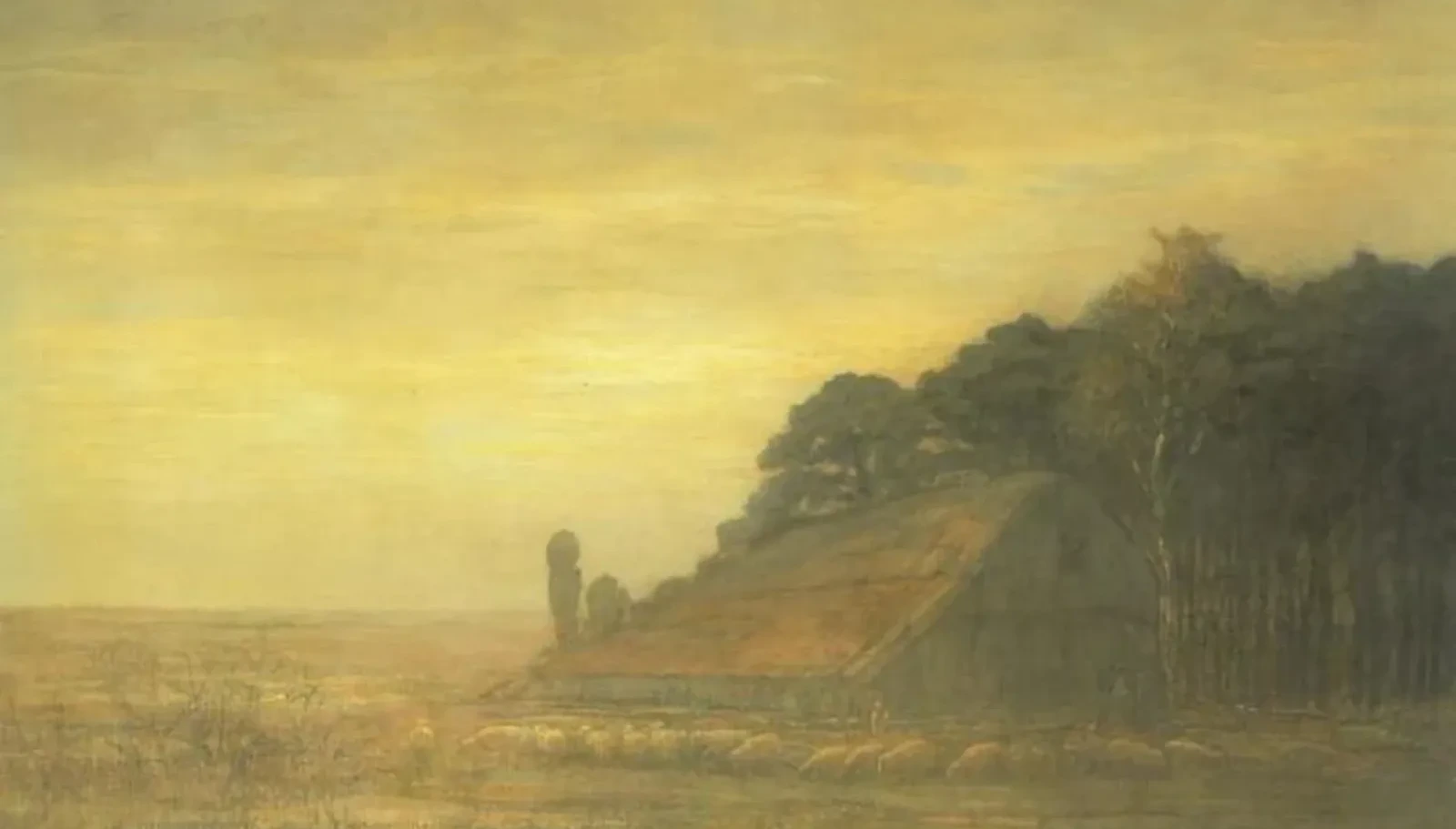 Sheepfold with flock of sheep, Piet Mondrian
