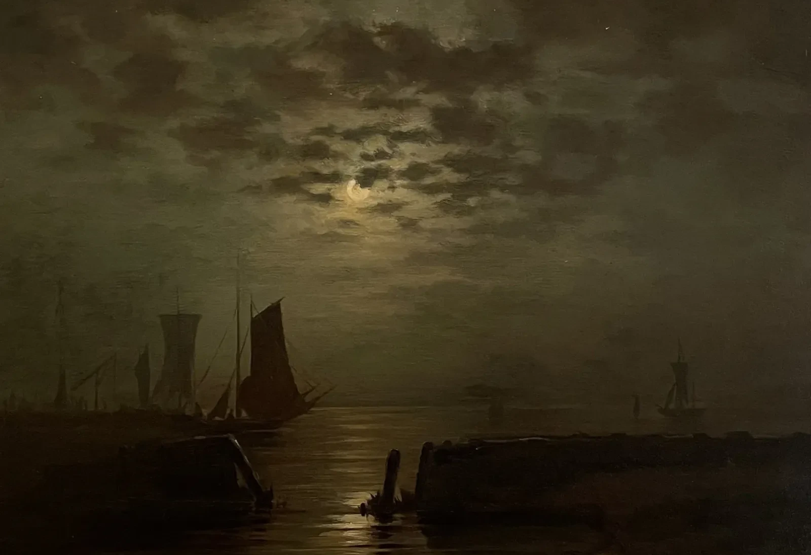 Ships in the moonlight, Piet Mondrian