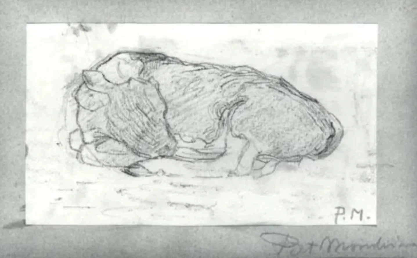 Sketch of a calf lying down, Piet Mondrian