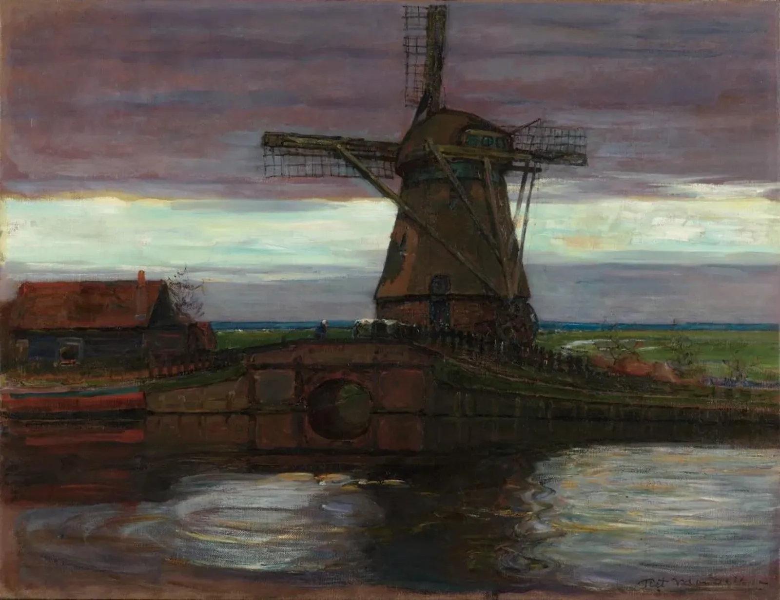 Stammer Mill with Streaked Sky, Piet Mondrian