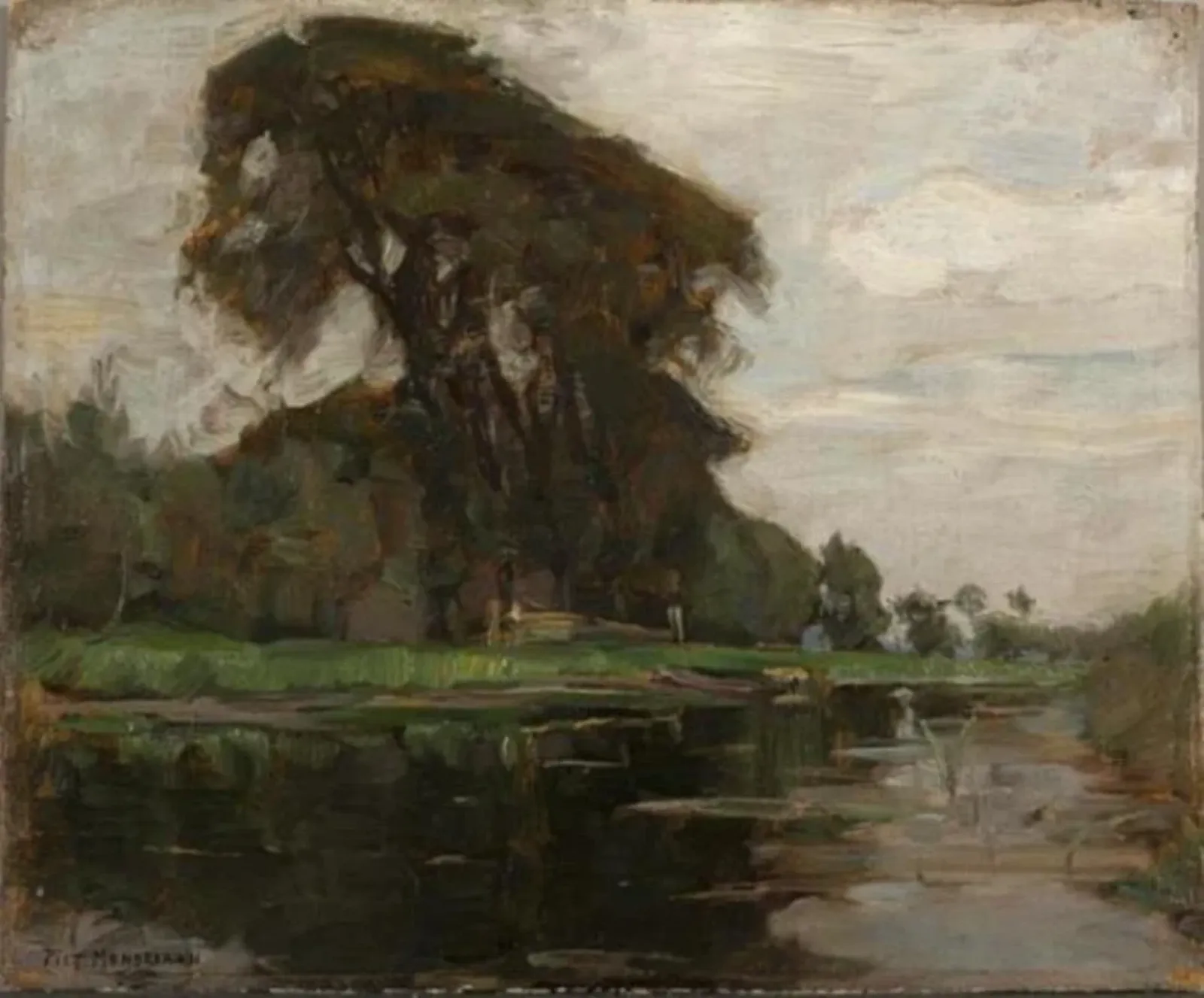 The Landzicht farm with fence and gateposts, Piet Mondrian