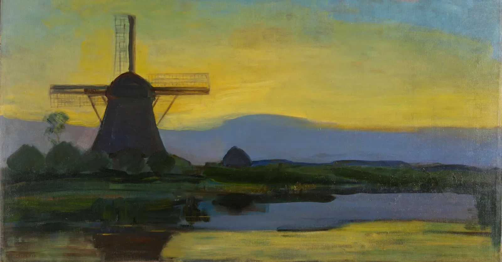 The Oostzijdse Molen by Night, Piet Mondrian