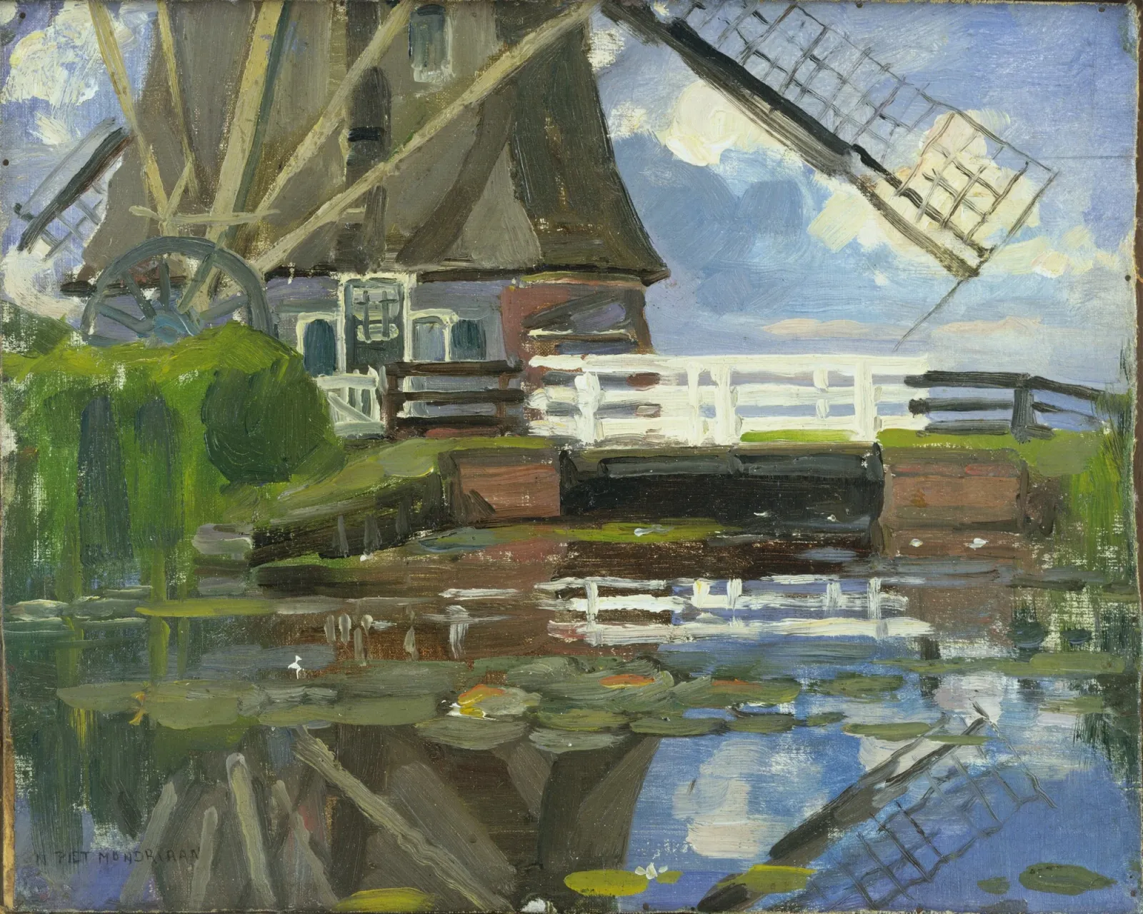 Truncated View of the Broekzijder Mill on the Gein Wings Facing West, Piet Mondrian