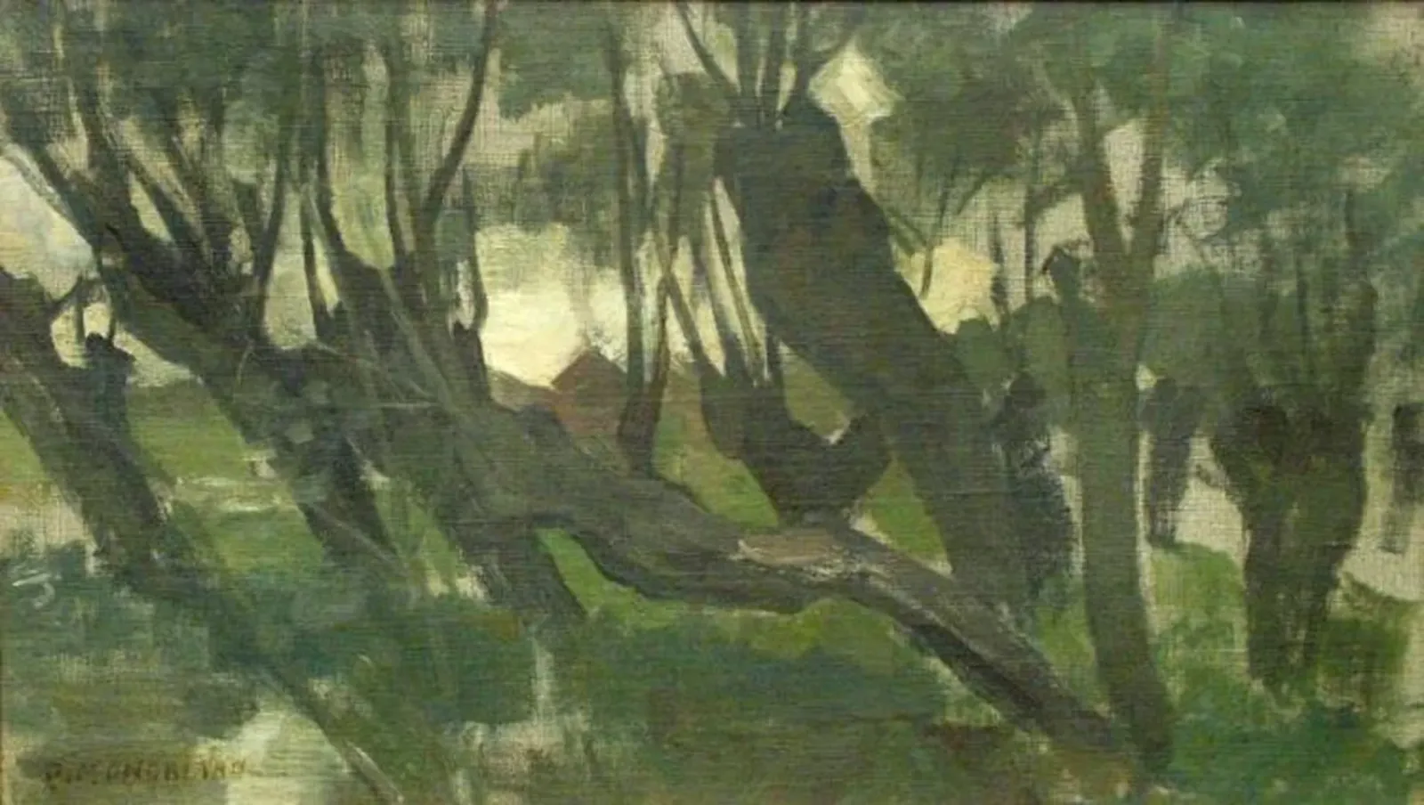 Willow grove, trunks leaning left II, Piet Mondrian