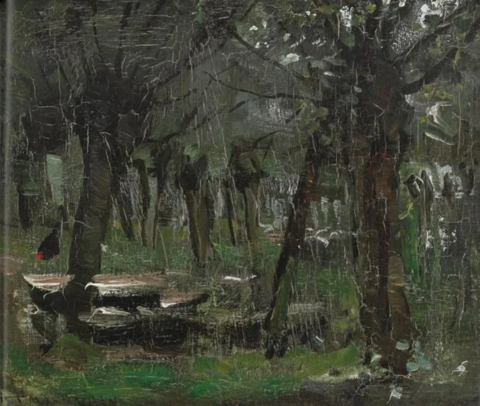 Willow grove with boats near the river Gein, Piet Mondrian