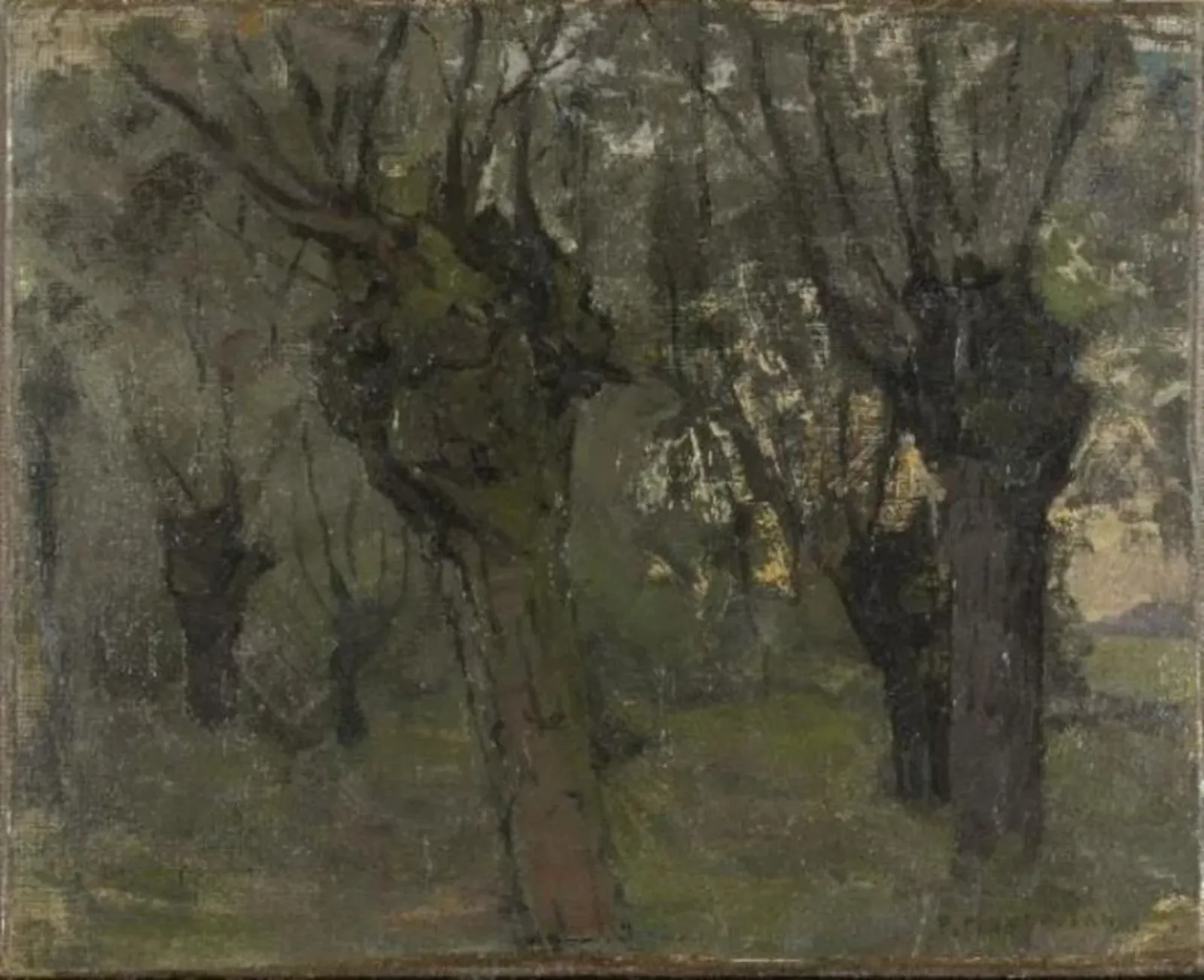 Willow grove with two prominent trees, Piet Mondrian