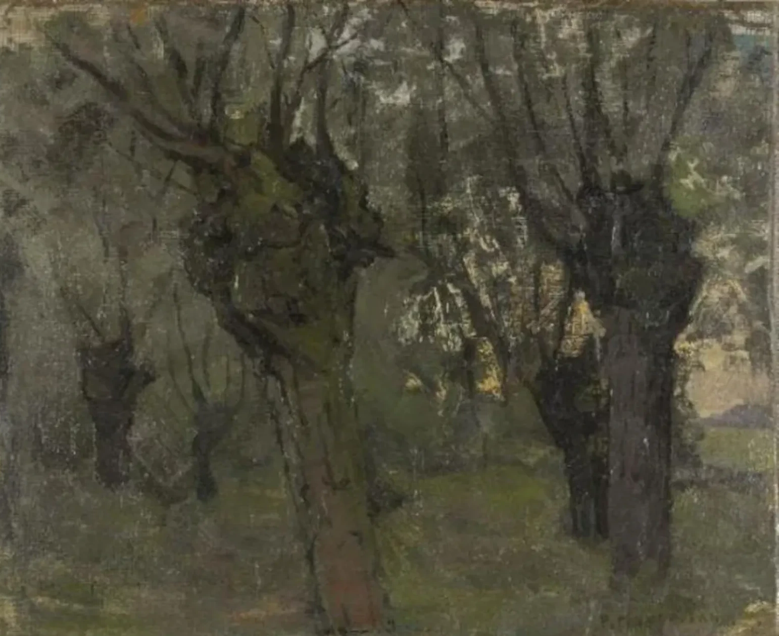 Willow grove with two prominent trees, Piet Mondrian