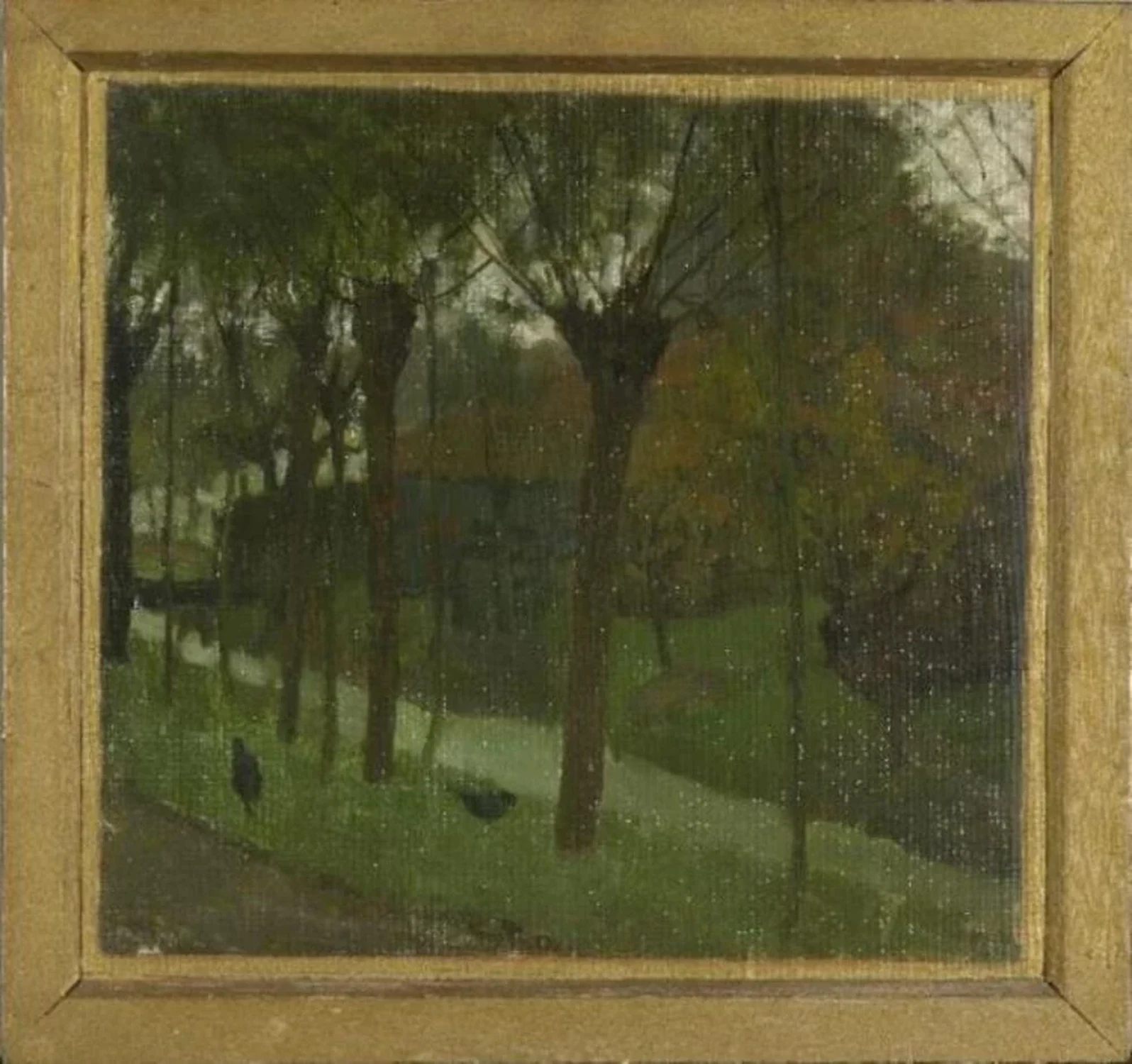 Willows bordering an irrigation ditch near a farm building, Piet Mondrian