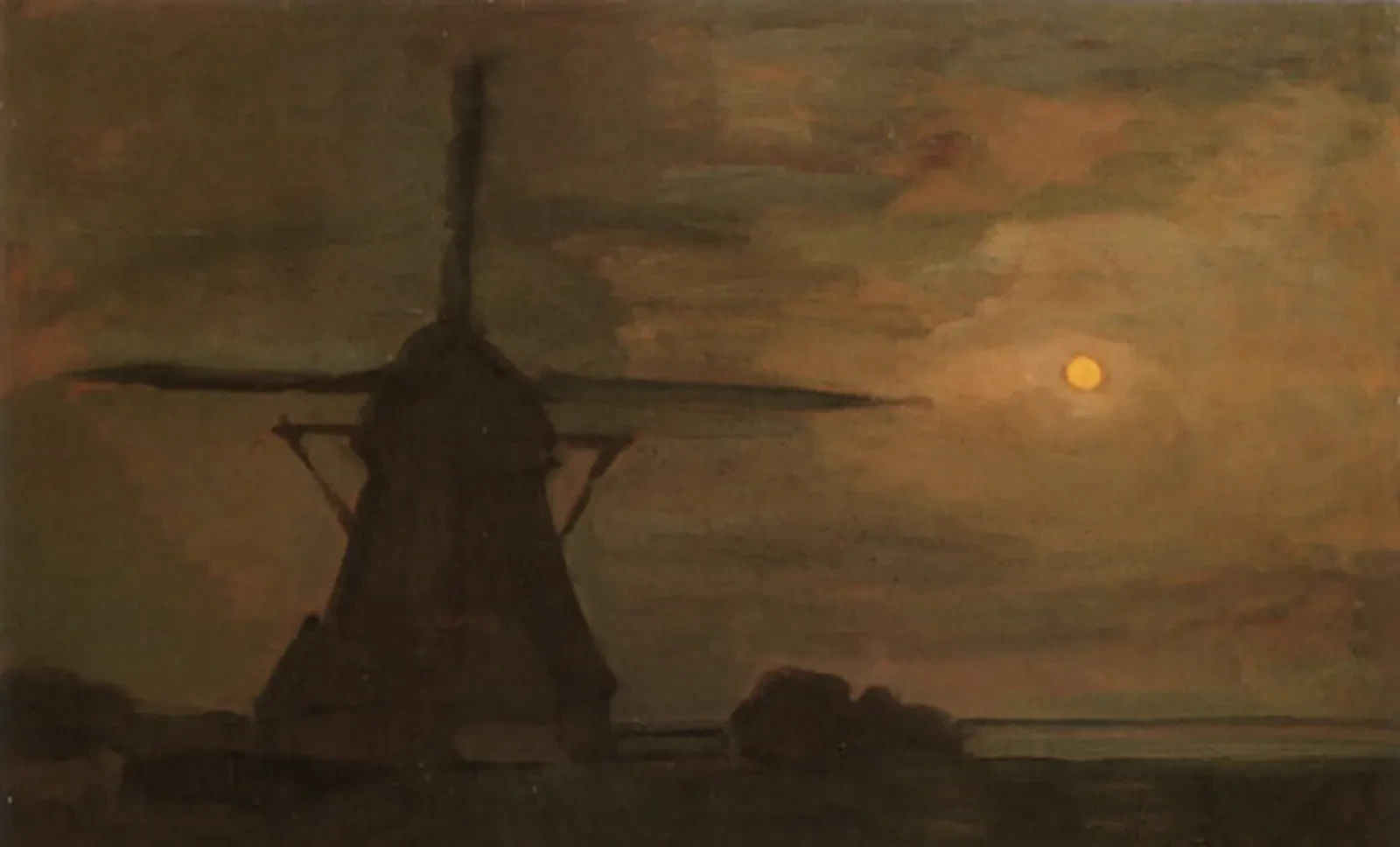 Windmill by Moonlight, Piet Mondrian