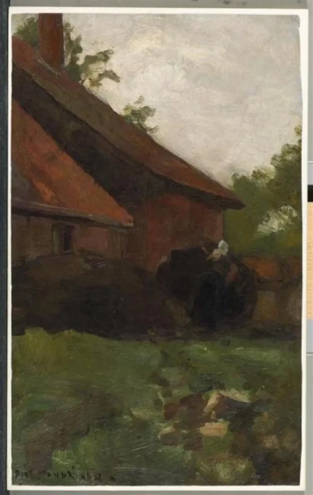 Woman and farm building in the Achterhoek, Piet Mondrian