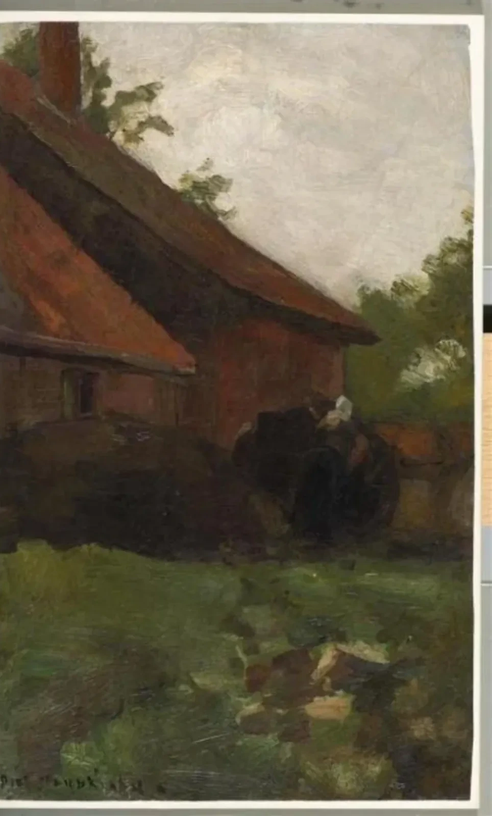 Woman and farm building in the Achterhoek, Piet Mondrian