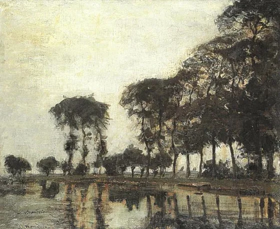 Bend in the Gein with poplars II