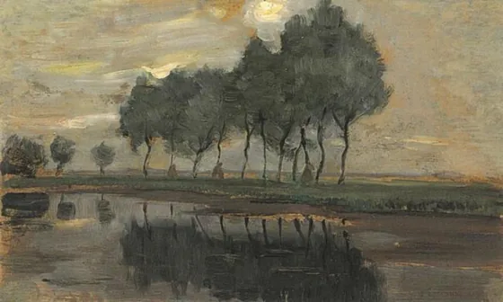 Bend in the Gein with row of eleven poplars III