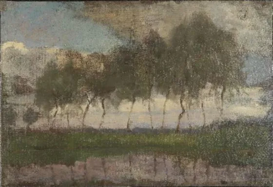 Bend in the Gein with row of eleven poplars IV