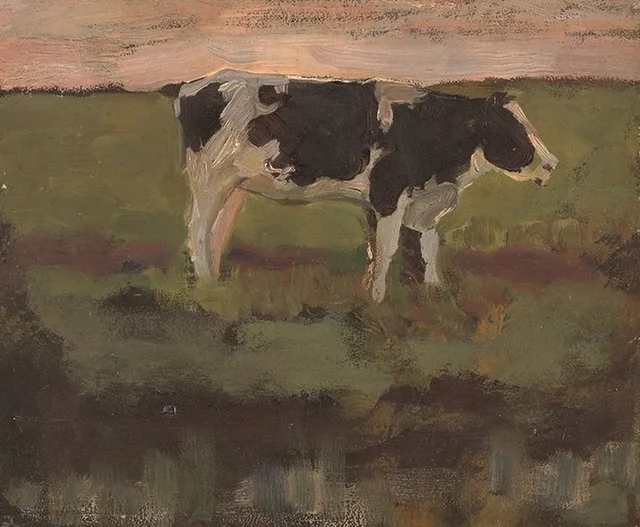 Novilla negra y blanca, Piet Mondrian