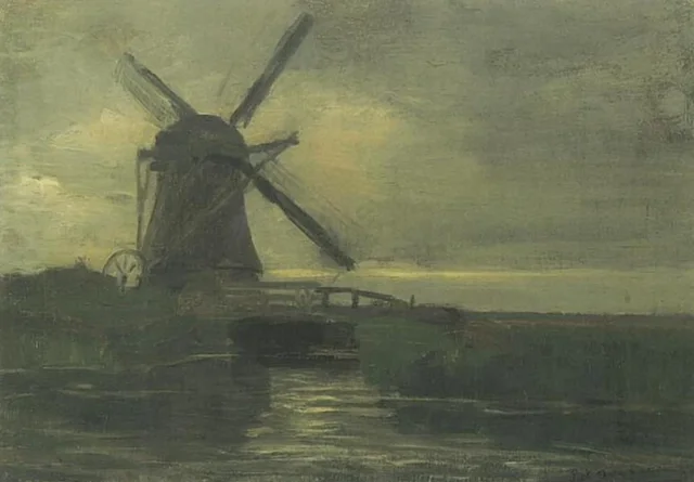 El molino Broekzijder al atardecer