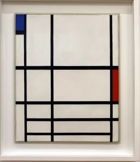 Composition en rouge, bleu et blanc II