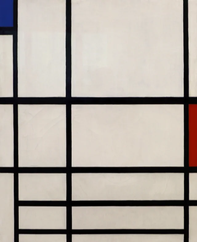 Composición en rojo, azul y blanco II, Piet Mondrian