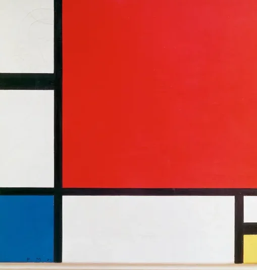 Composition II en rouge, bleu et jaune