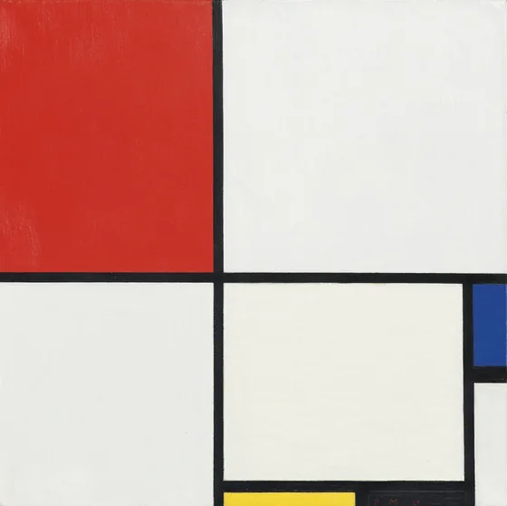 Composition III avec rouge, bleu, jaune et noir