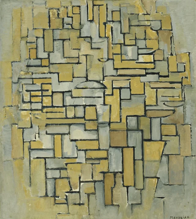 Composición en marrón y gris