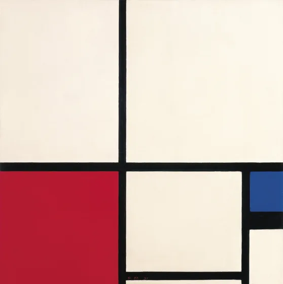 Composition in Colours / Composition No. I with Red and Blue