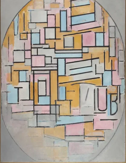 Composition in oval with color panes 2