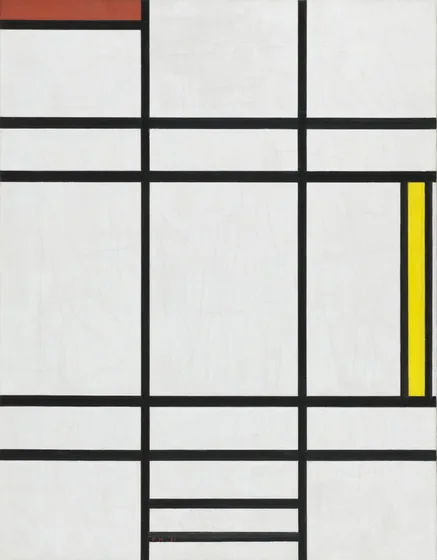 Composition in White, Red, and Yellow