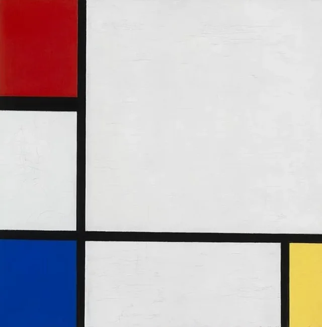 Composición n.º IV, con rojo, azul y amarillo