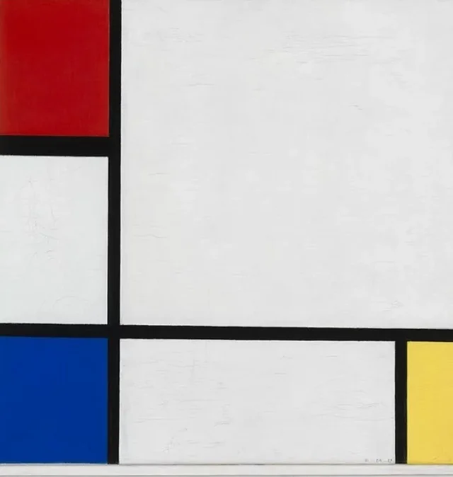 Composição nº IV, com vermelho, azul e amarelo, Piet Mondrian