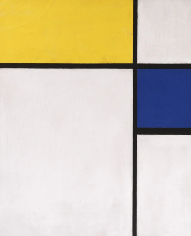 Composición con azul y amarillo, Piet Mondrian